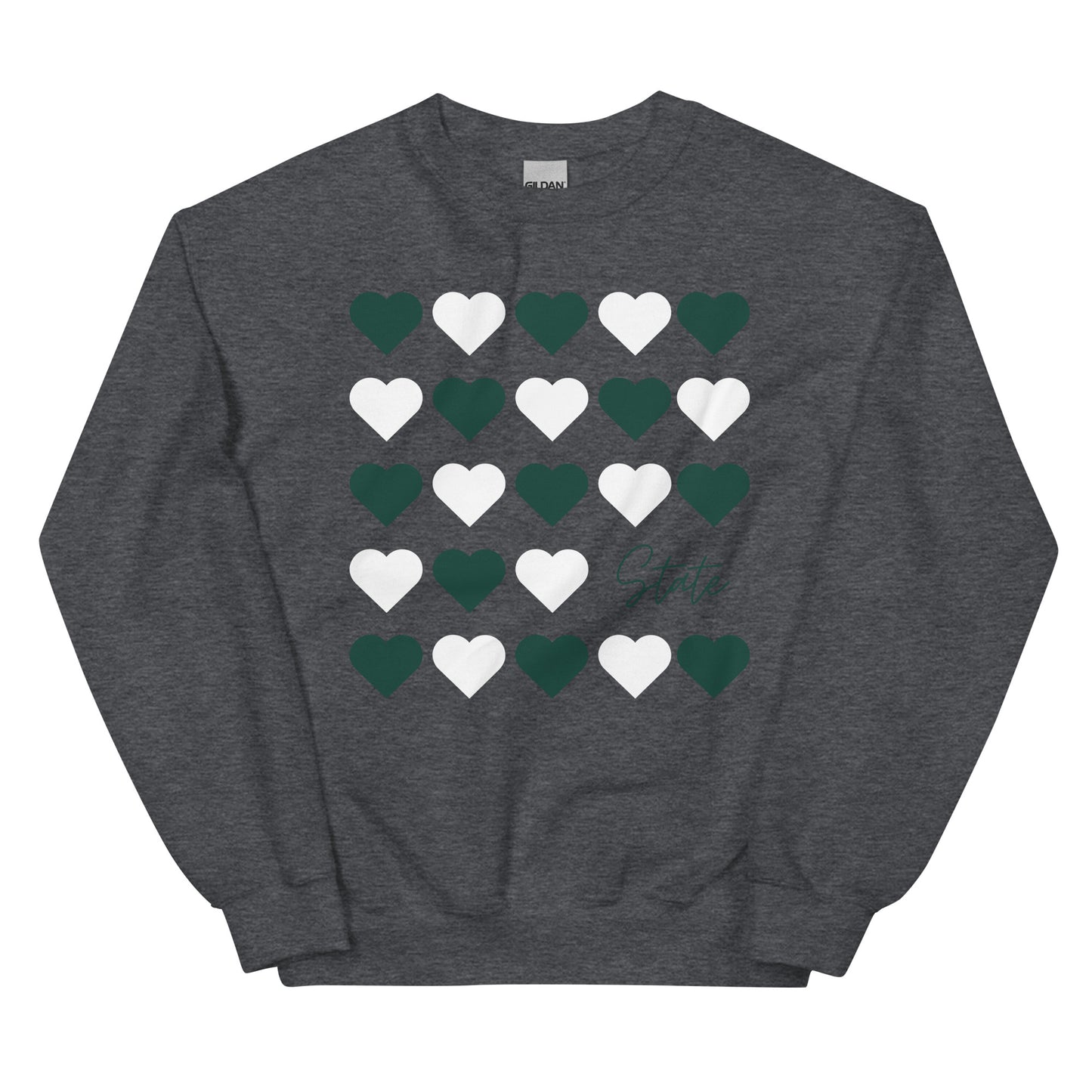 Michigan State University Hearts Unisex Crewneck