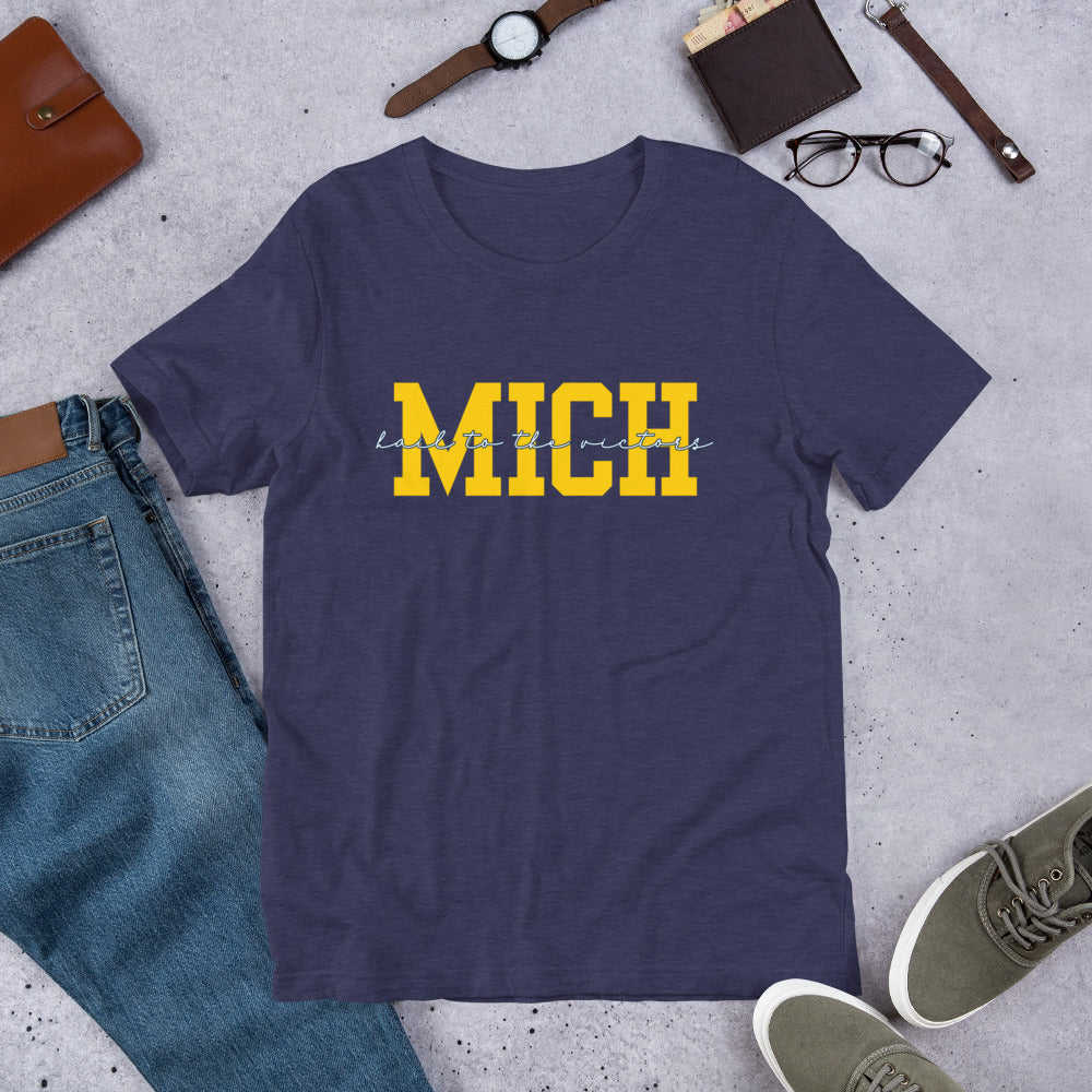 University of Michigan Yellow "Hail" Unisex t-shirt