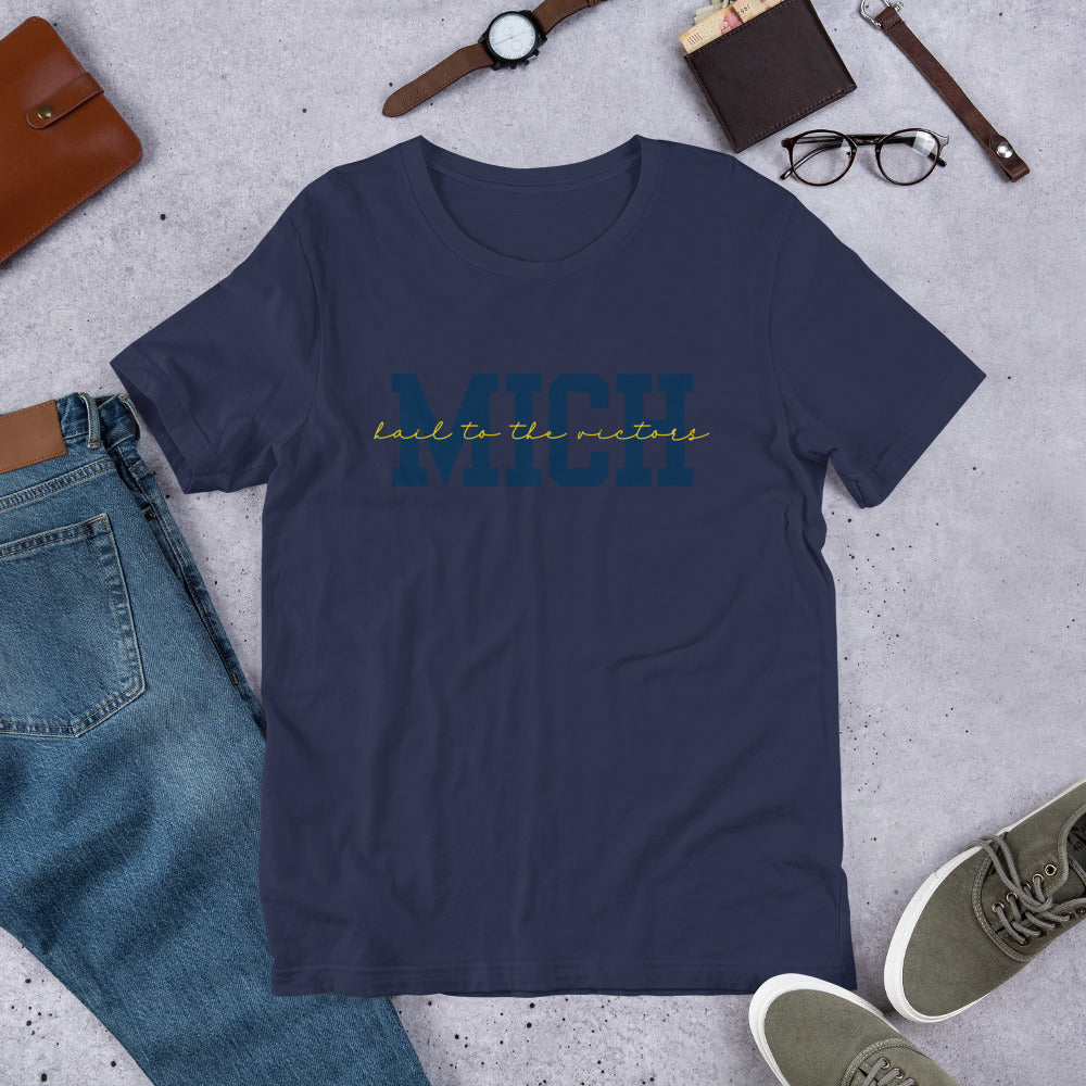 University of Michigan Blue "Hail" Unisex t-shirt