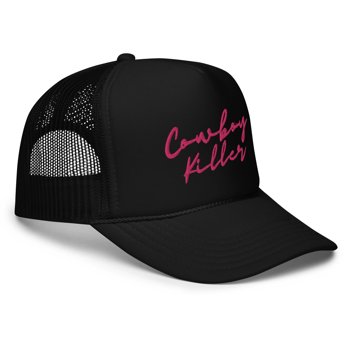 Cowboy Killer Foam Trucker Hat - Pink Embroidery