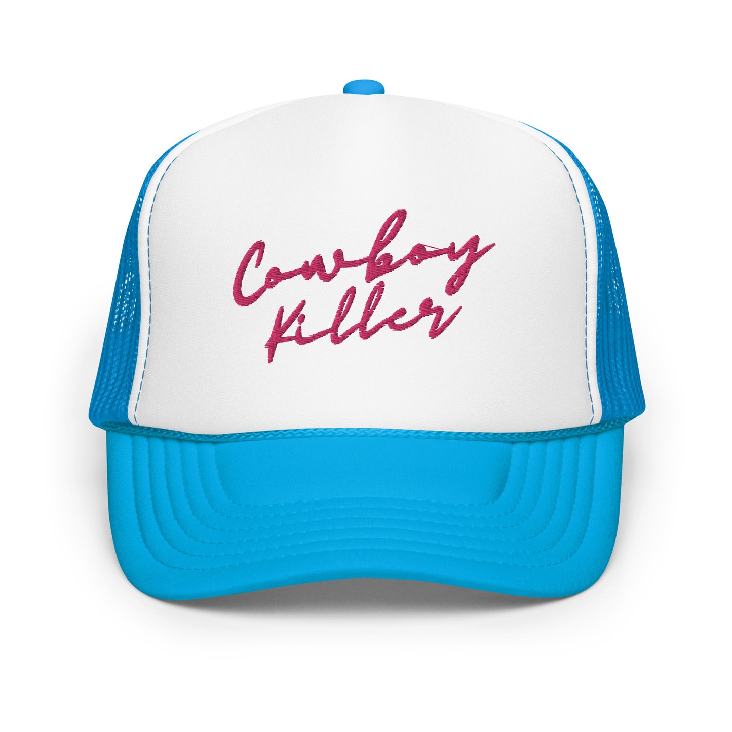 Cowboy Killer Foam Trucker Hat - Pink Embroidery