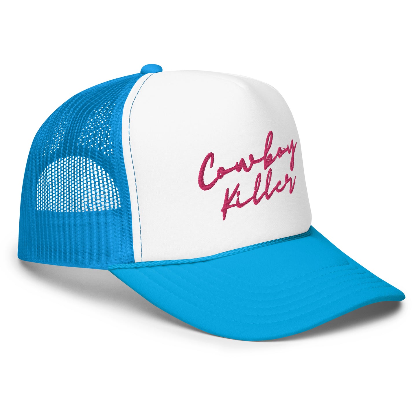 Cowboy Killer Foam Trucker Hat - Pink Embroidery