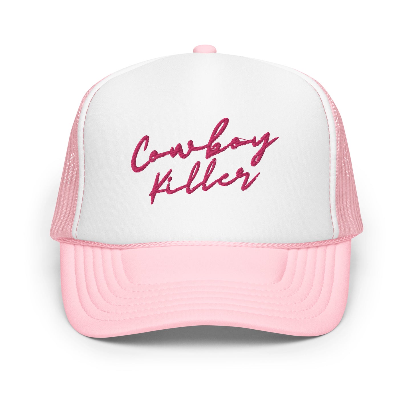 Cowboy Killer Foam Trucker Hat - Pink Embroidery