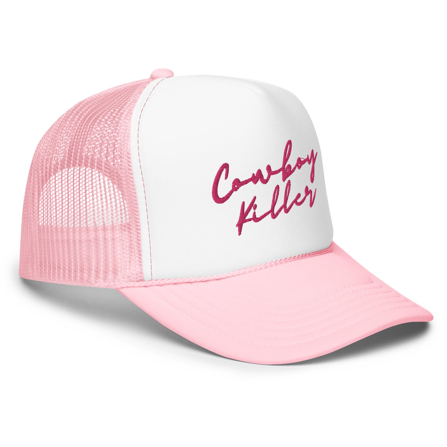 Cowboy Killer Foam Trucker Hat - Pink Embroidery