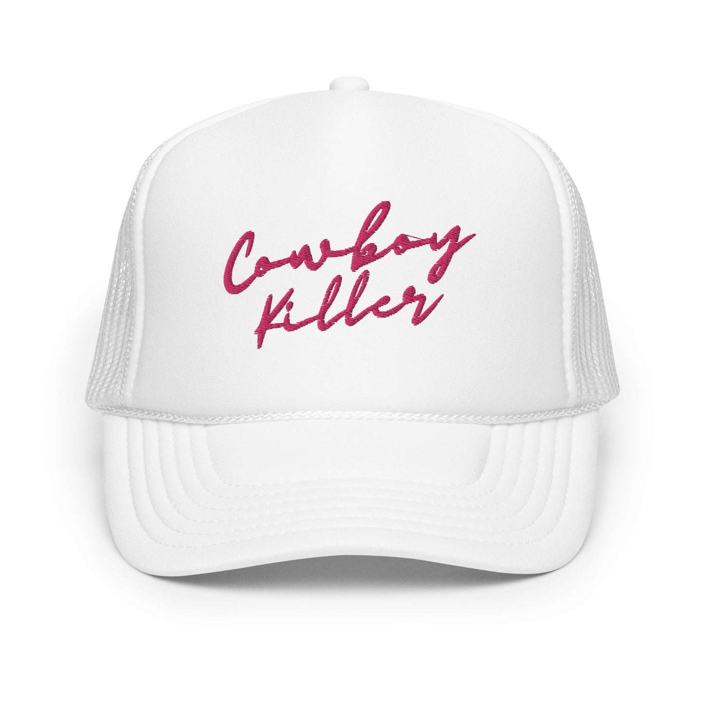 Cowboy Killer Foam Trucker Hat - Pink Embroidery