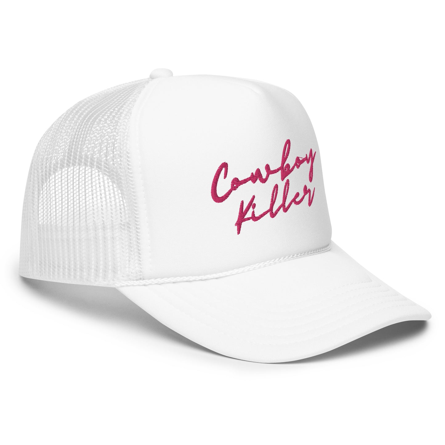 Cowboy Killer Foam Trucker Hat - Pink Embroidery