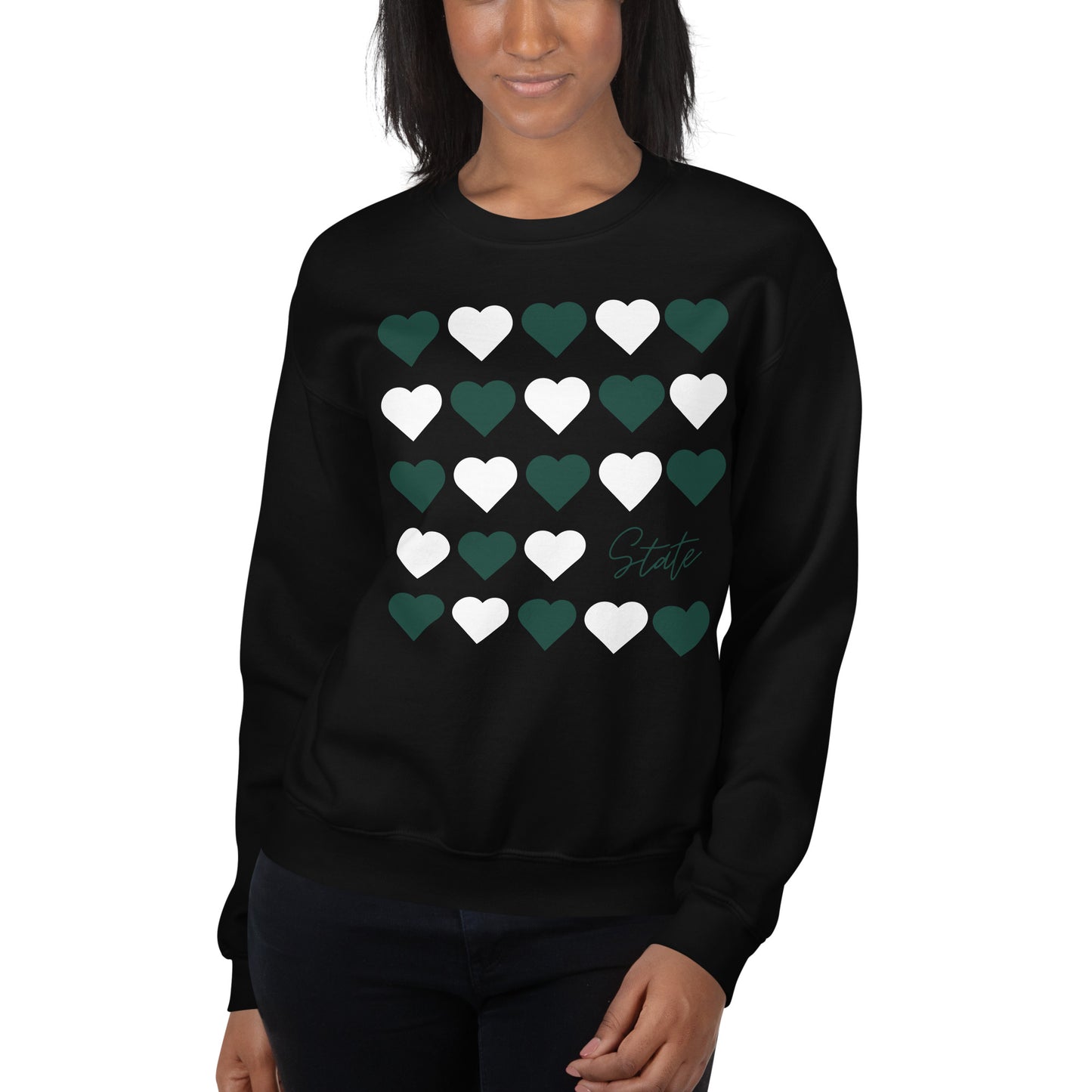 Michigan State University Hearts Unisex Crewneck