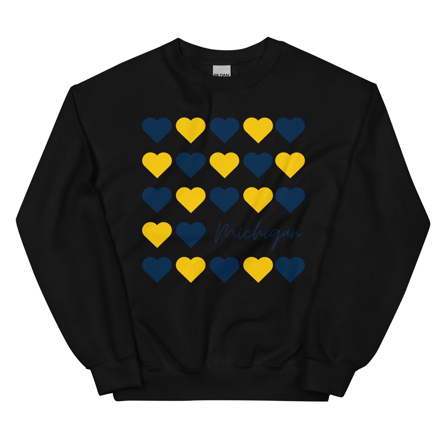 University of Michigan Hearts Unisex Crewneck