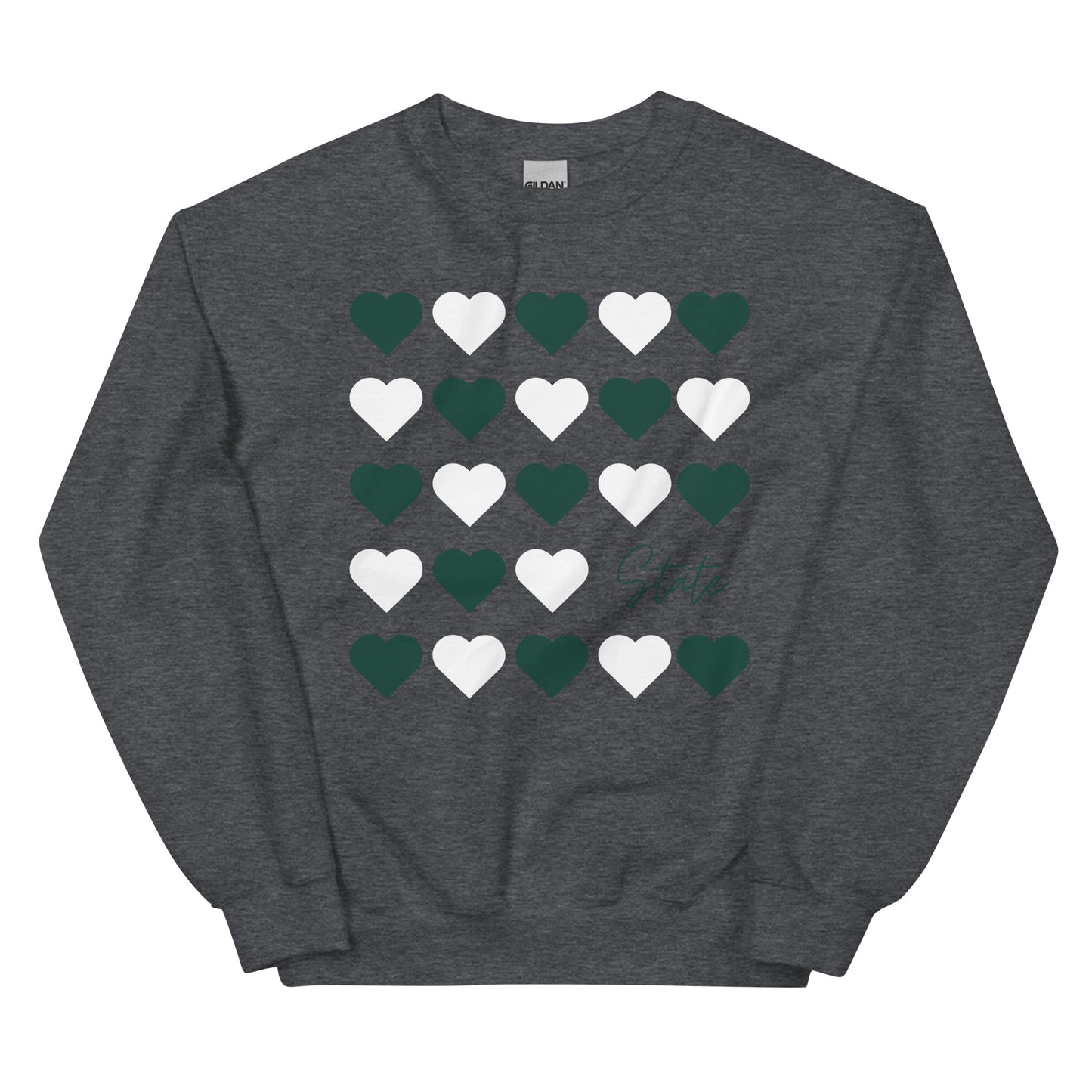 Michigan State University Hearts Unisex Crewneck