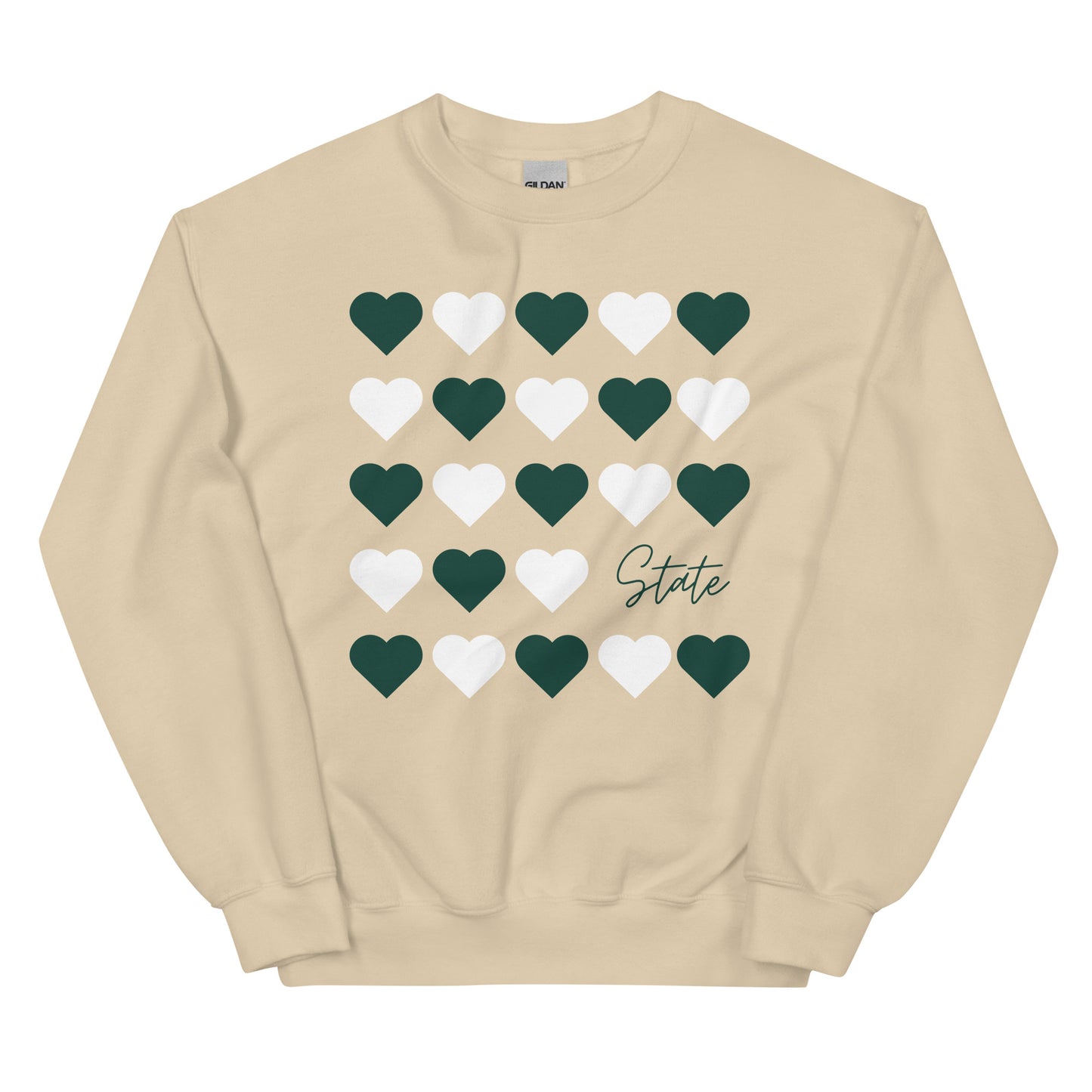 Michigan State University Hearts Unisex Crewneck