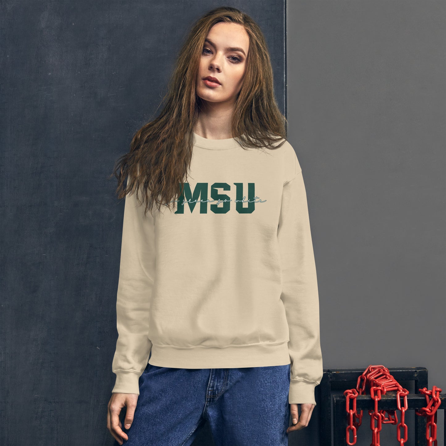 Michigan State "Go Green Go White" Unisex Crewneck