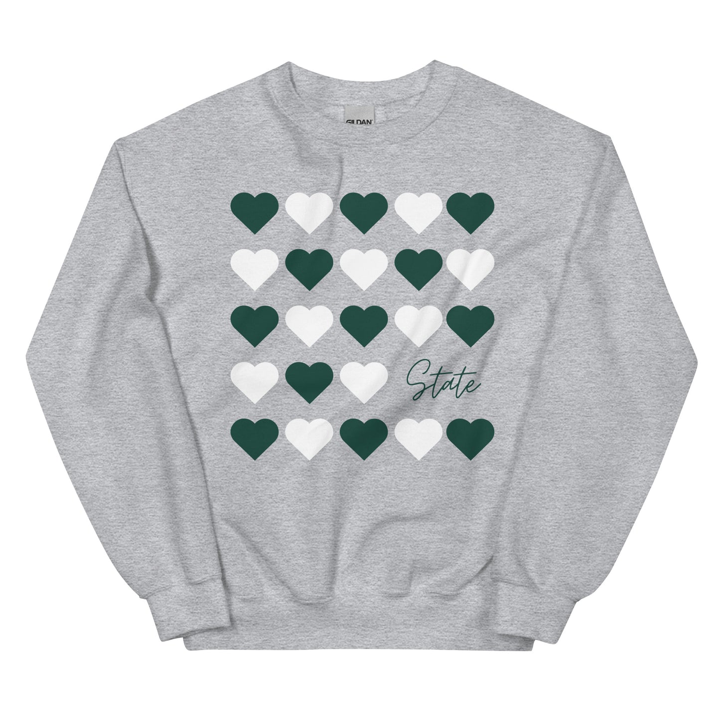 Michigan State University Hearts Unisex Crewneck