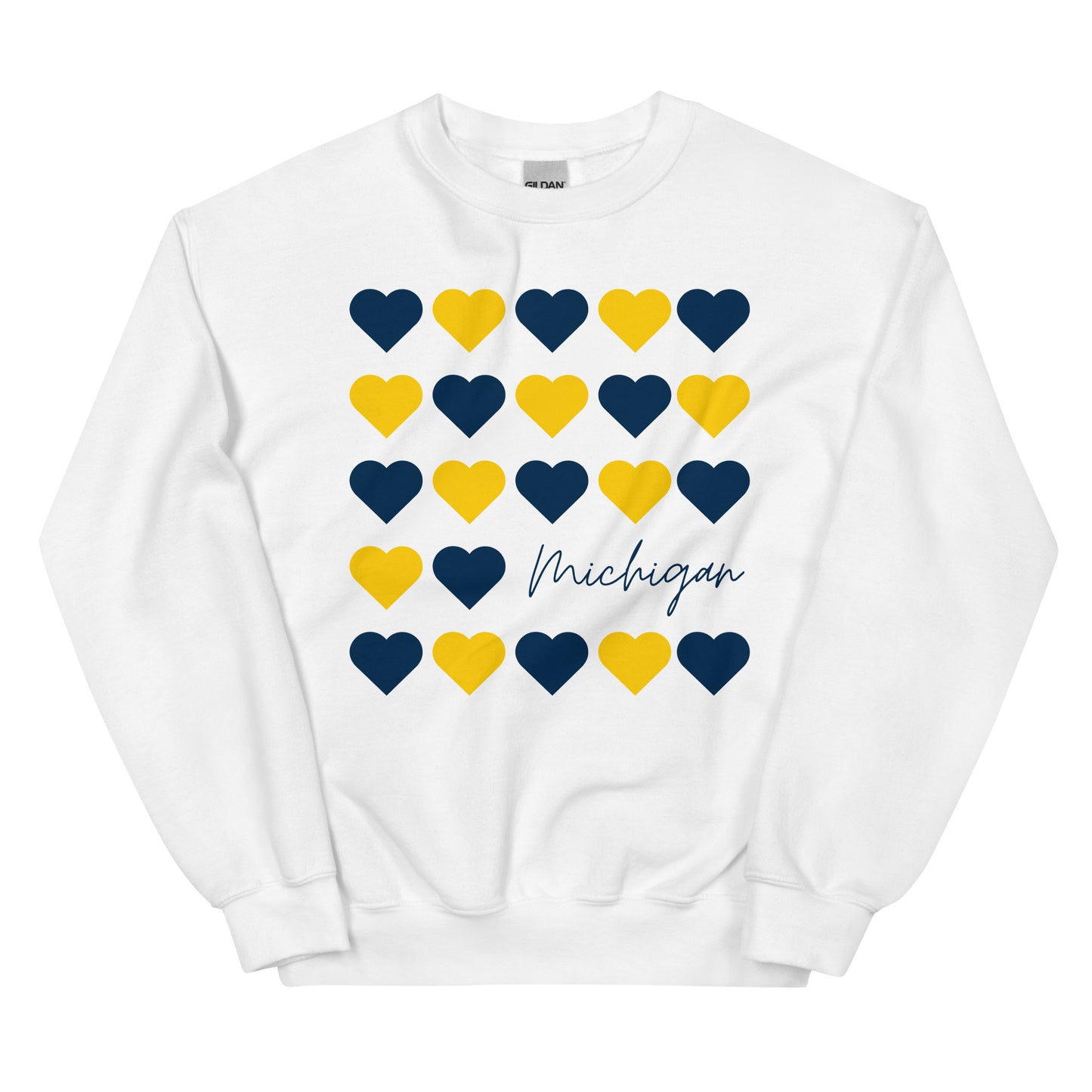 University of Michigan Hearts Unisex Crewneck