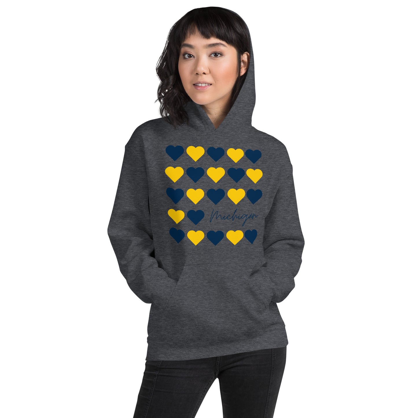 University of Michigan Hearts Unisex Hoodie