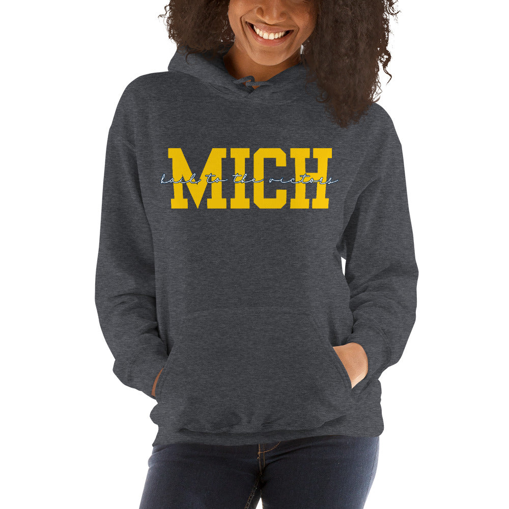 University of Michigan Yellow "Hail" Unisex Hoodie