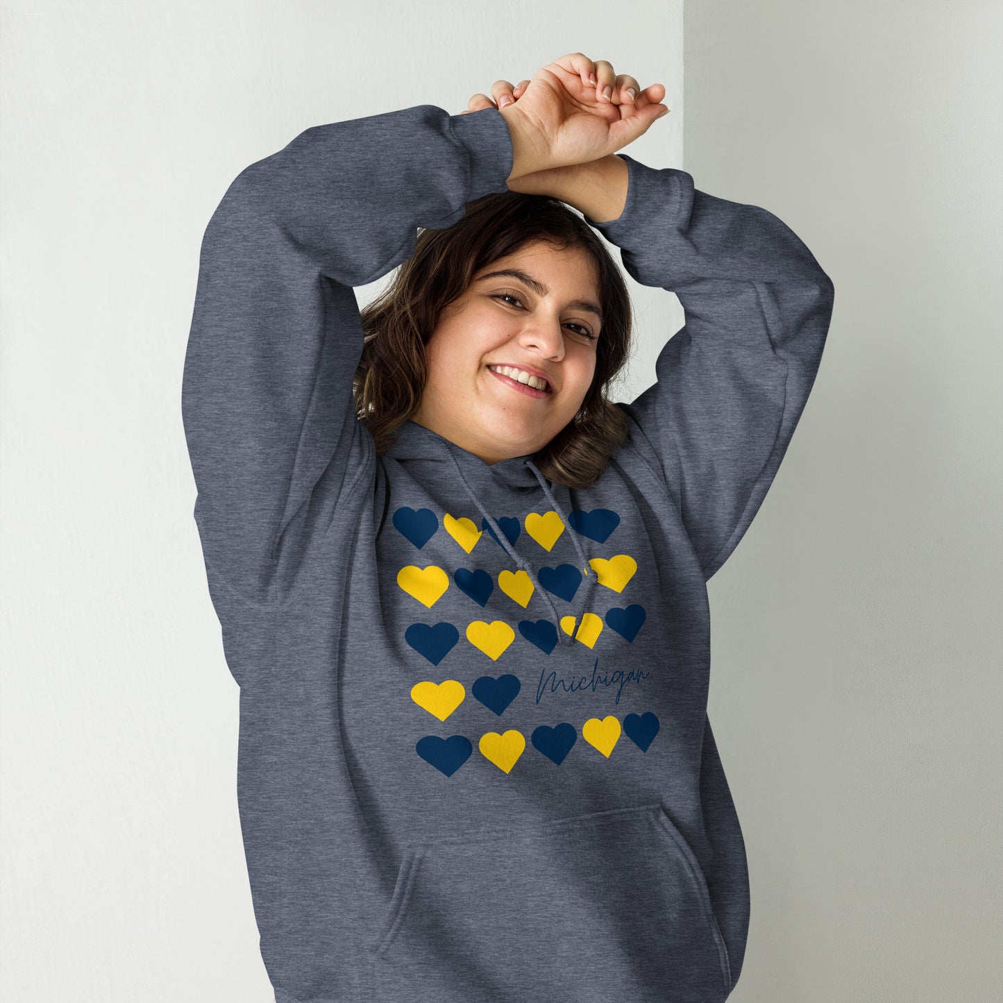 University of Michigan Hearts Unisex Hoodie