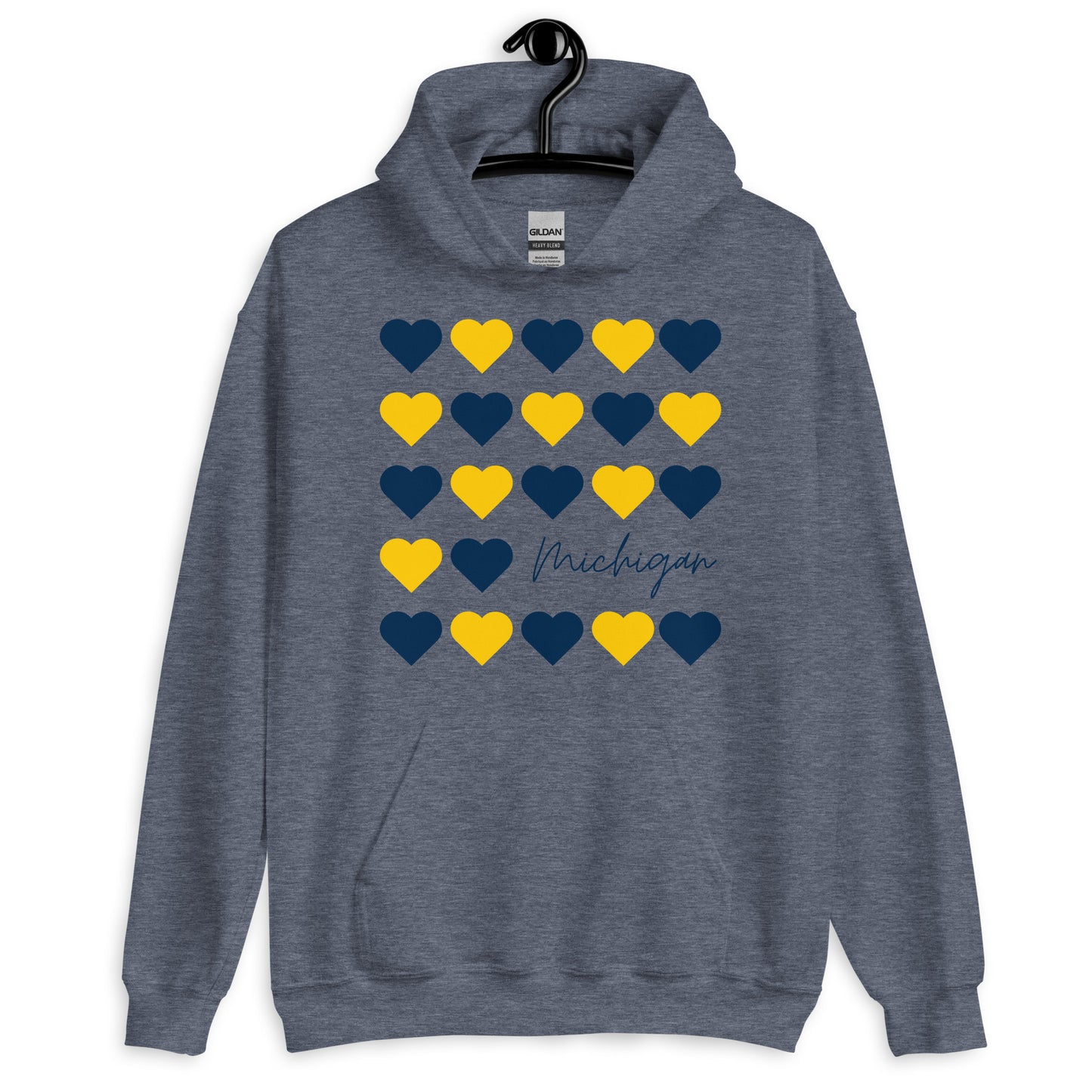 University of Michigan Hearts Unisex Hoodie