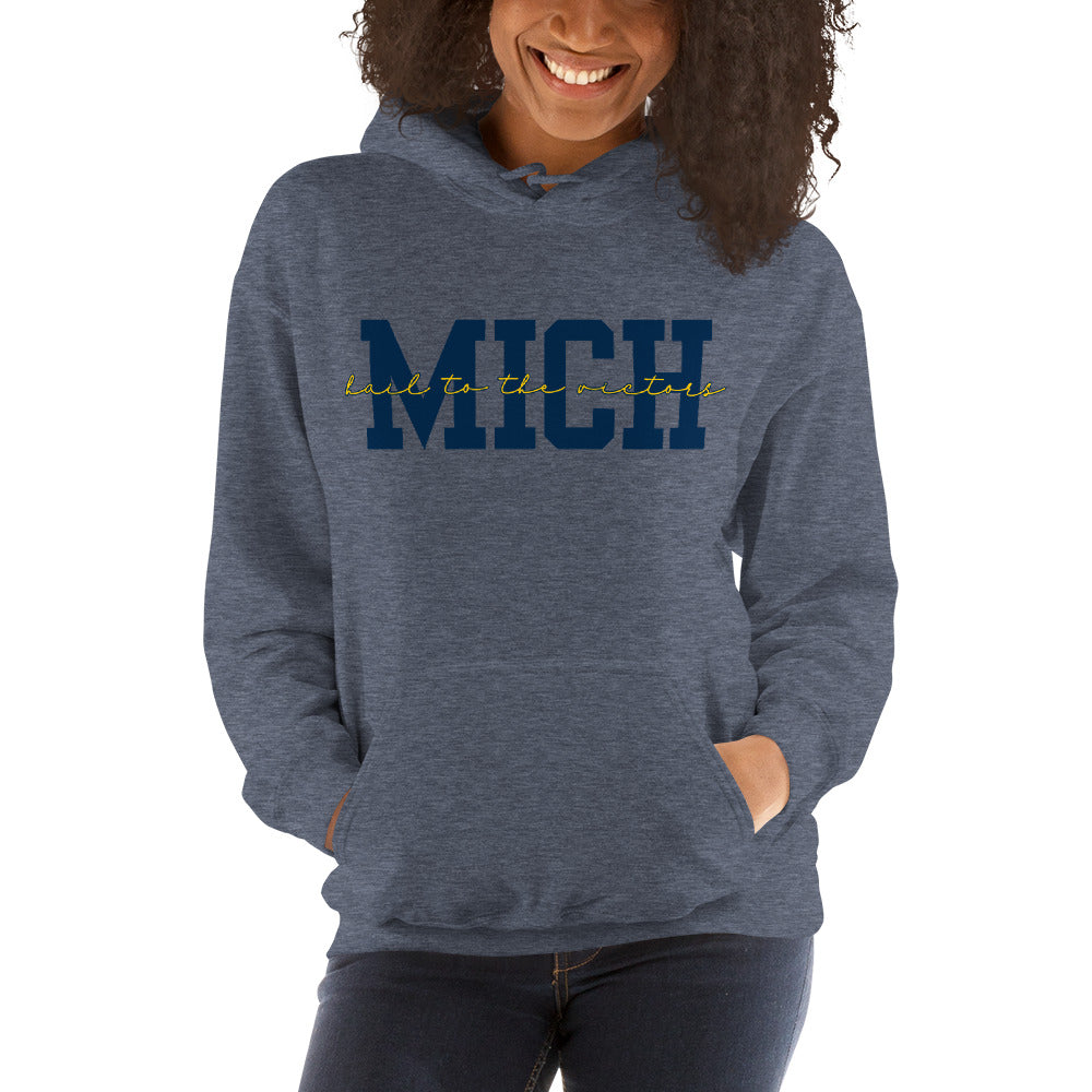 University of Michigan Blue "Hail" Unisex Hoodie