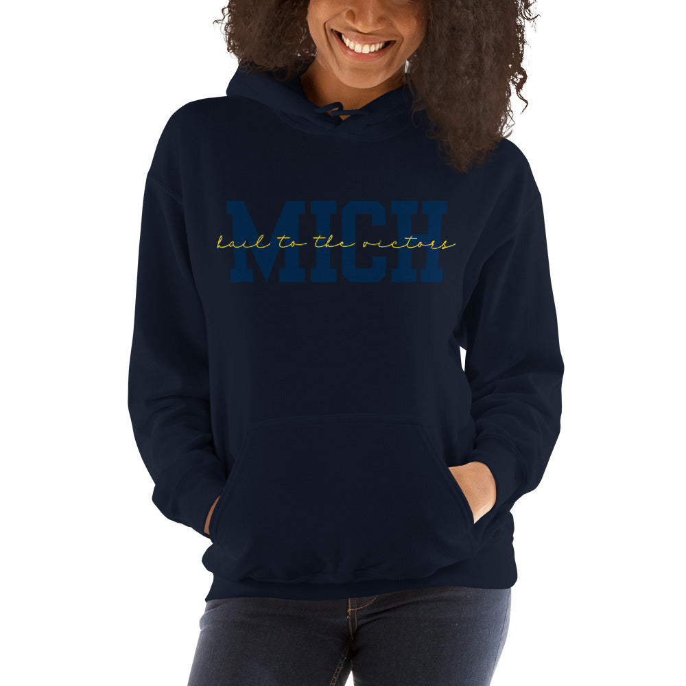 University of Michigan Blue "Hail" Unisex Hoodie