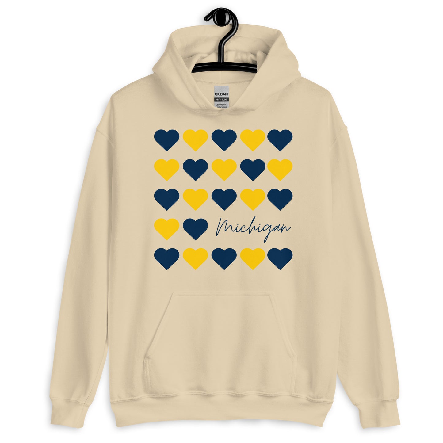 University of Michigan Hearts Unisex Hoodie