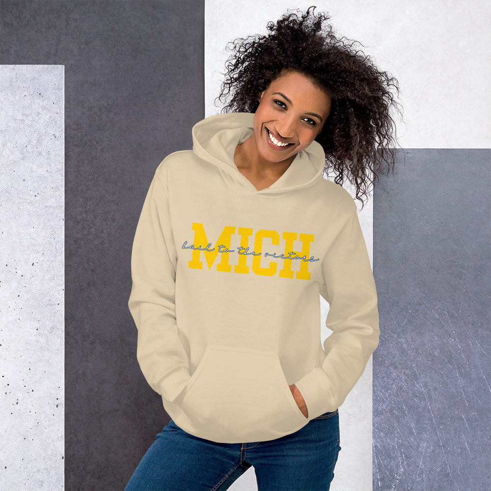 University of Michigan Yellow "Hail" Unisex Hoodie