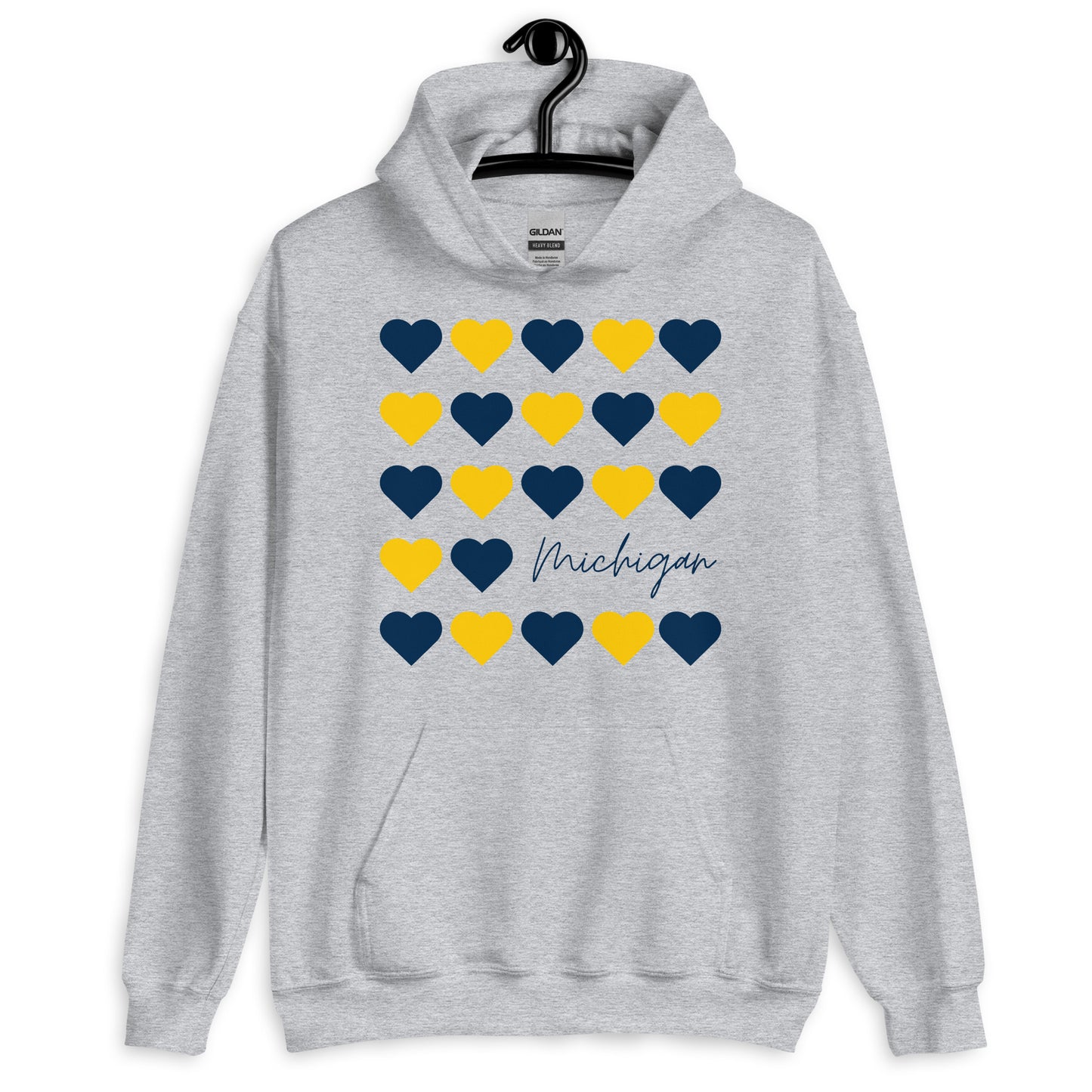 University of Michigan Hearts Unisex Hoodie