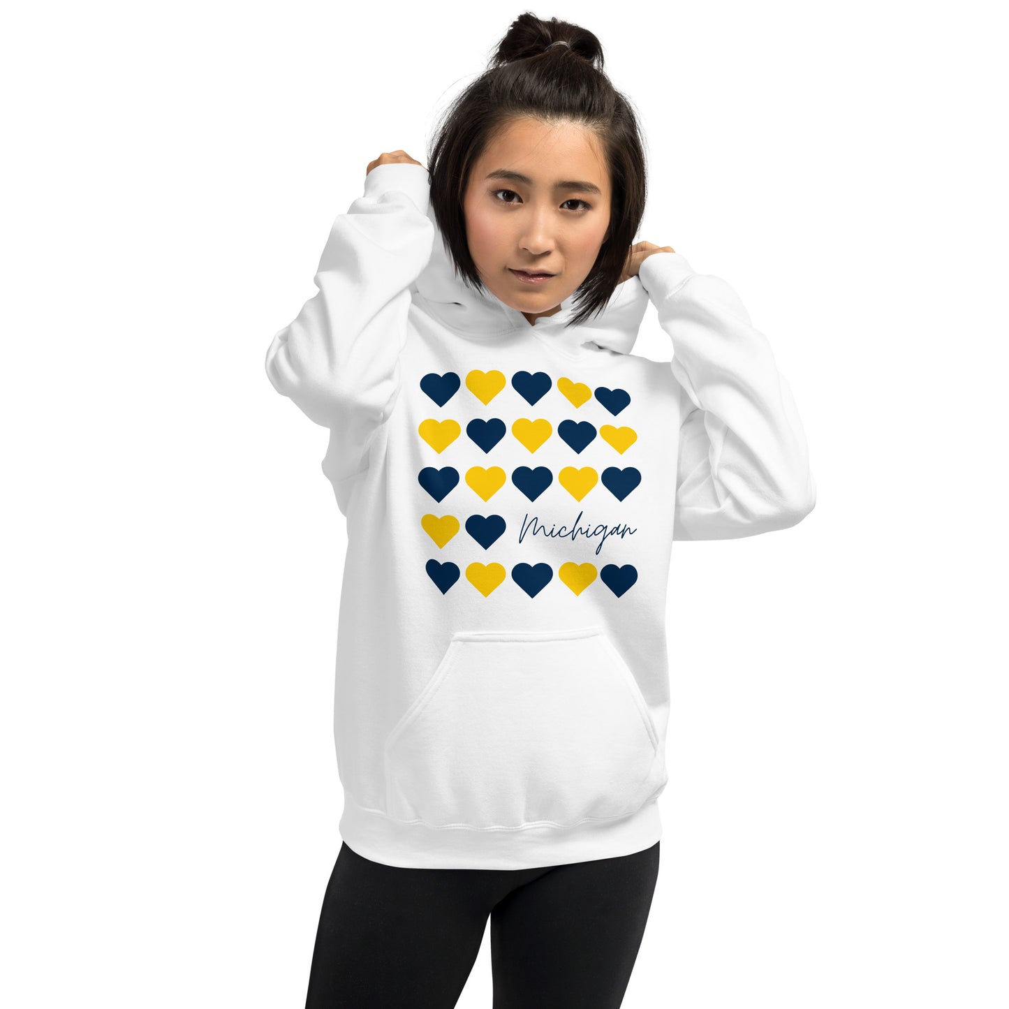 University of Michigan Hearts Unisex Hoodie