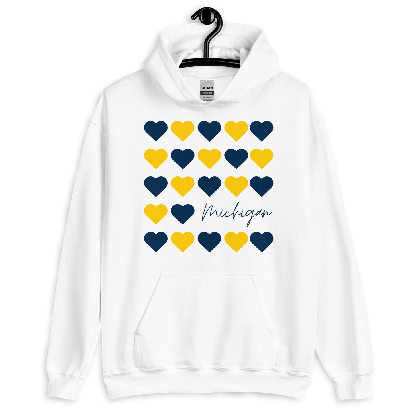 University of Michigan Hearts Unisex Hoodie