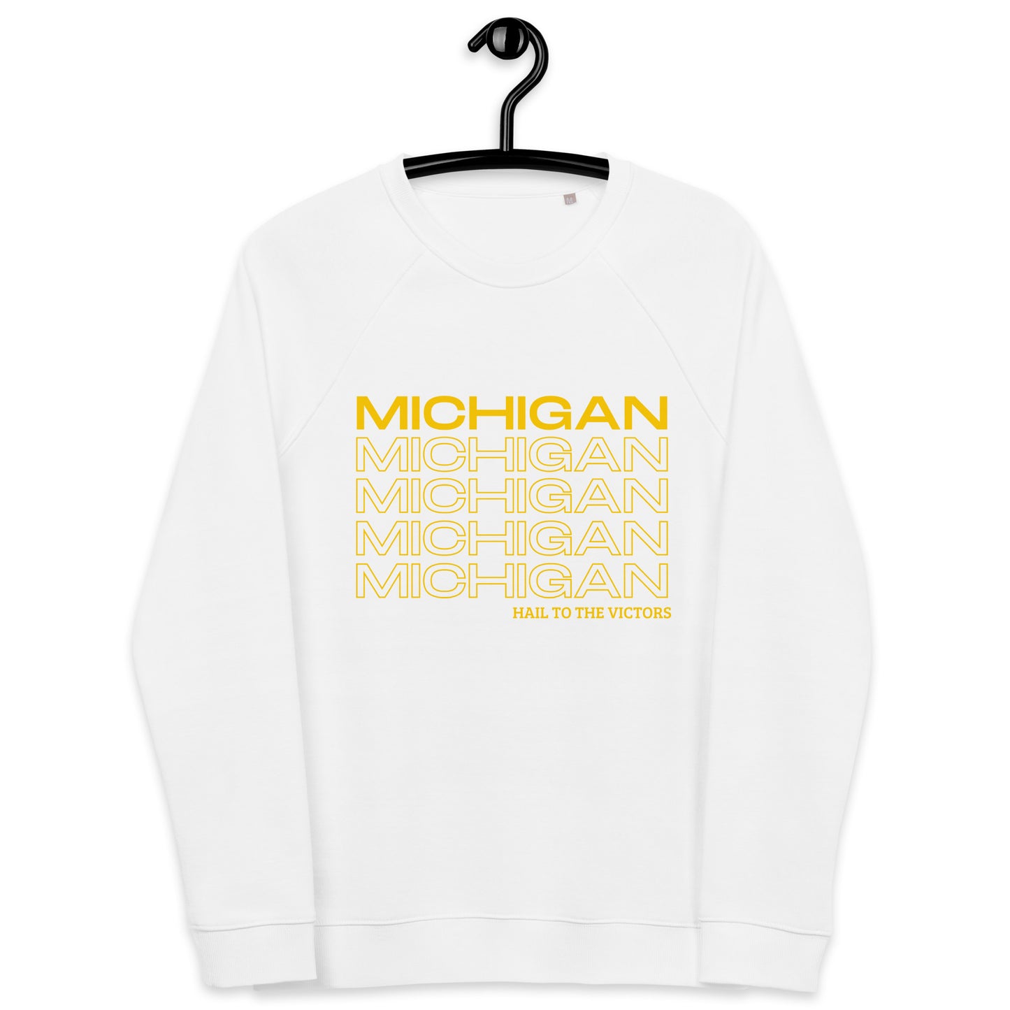 University of Michigan Have a Good Day Unisex Organic Raglan Sweatshirt