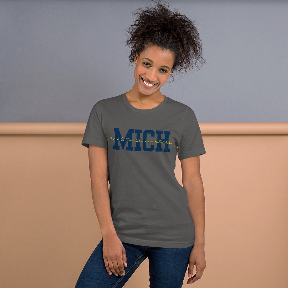 University of Michigan Blue "Hail"  Unisex t-shirt