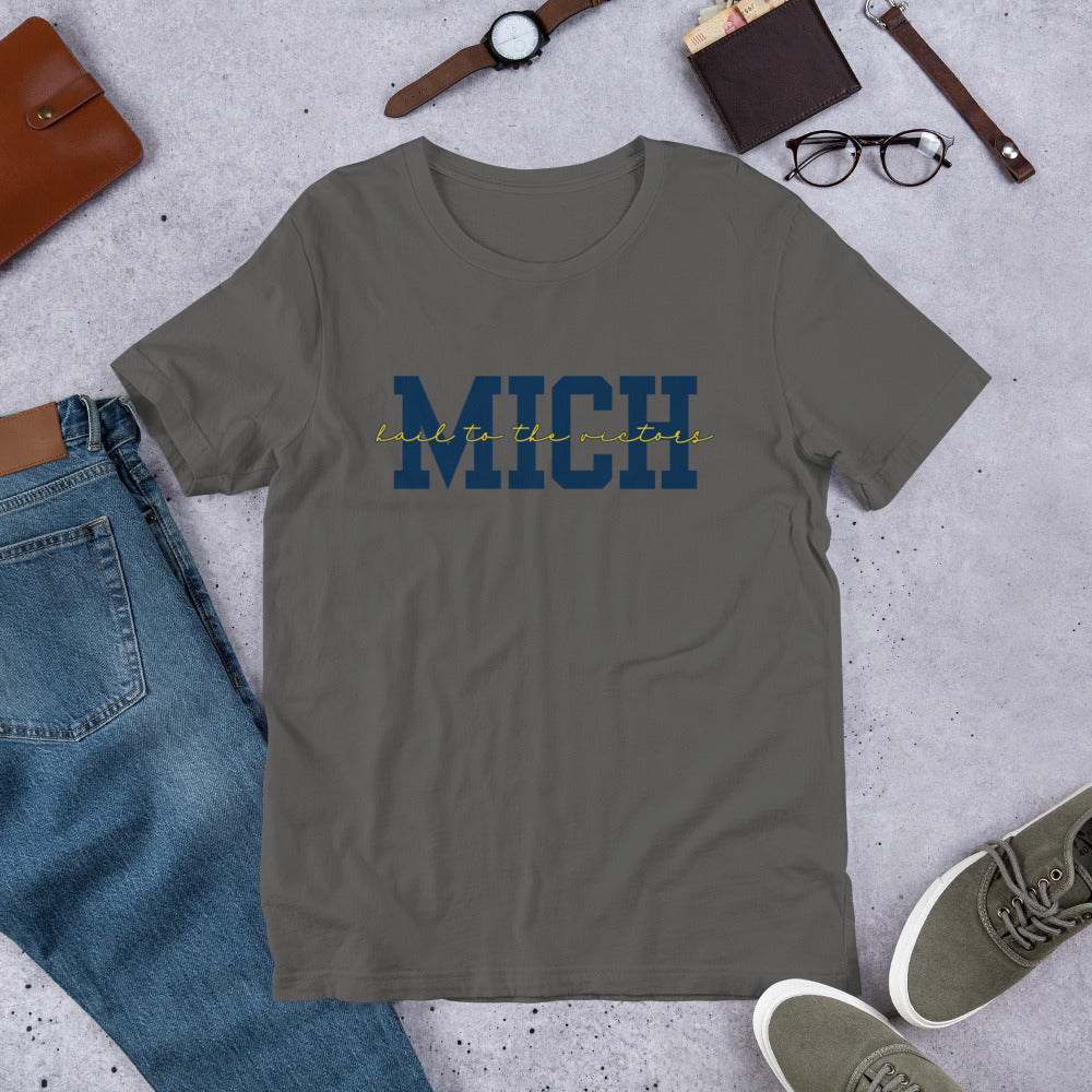 University of Michigan Blue "Hail"  Unisex t-shirt