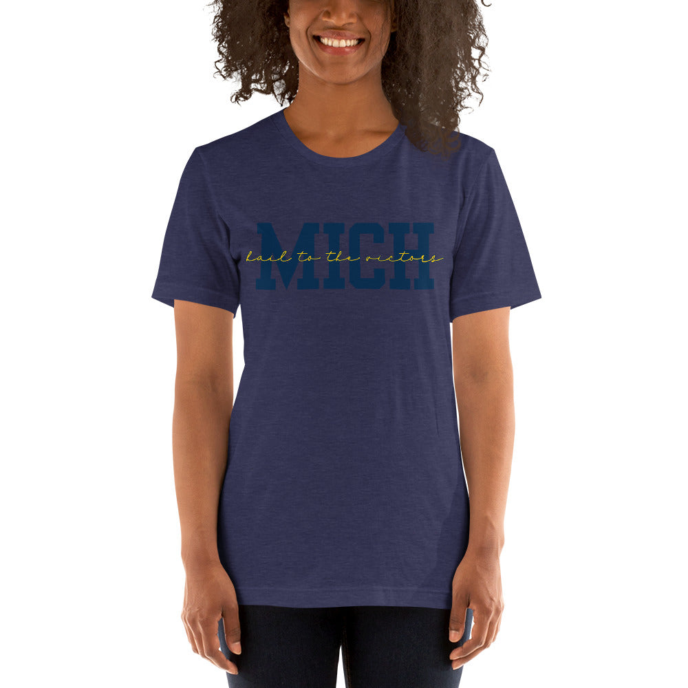 University of Michigan Blue "Hail"  Unisex t-shirt