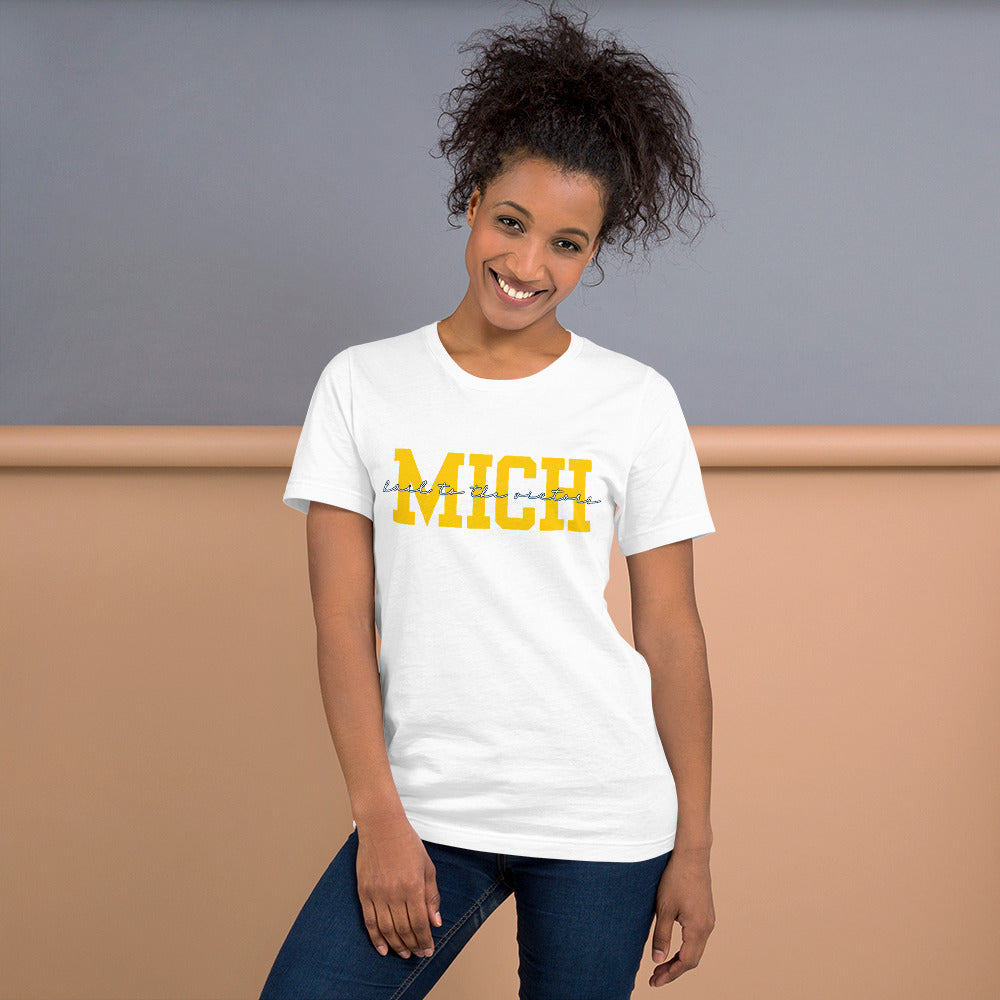 University of Michigan Yellow "Hail" Unisex t-shirt