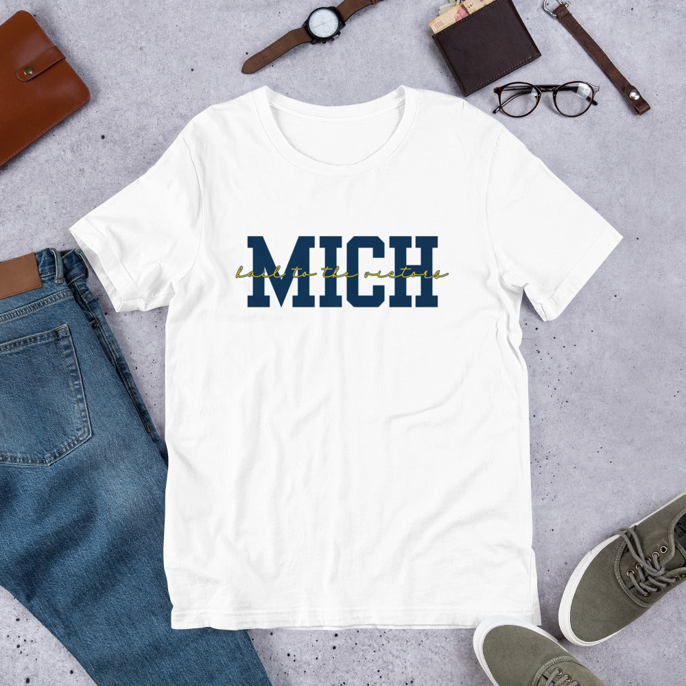 University of Michigan Blue "Hail"  Unisex t-shirt