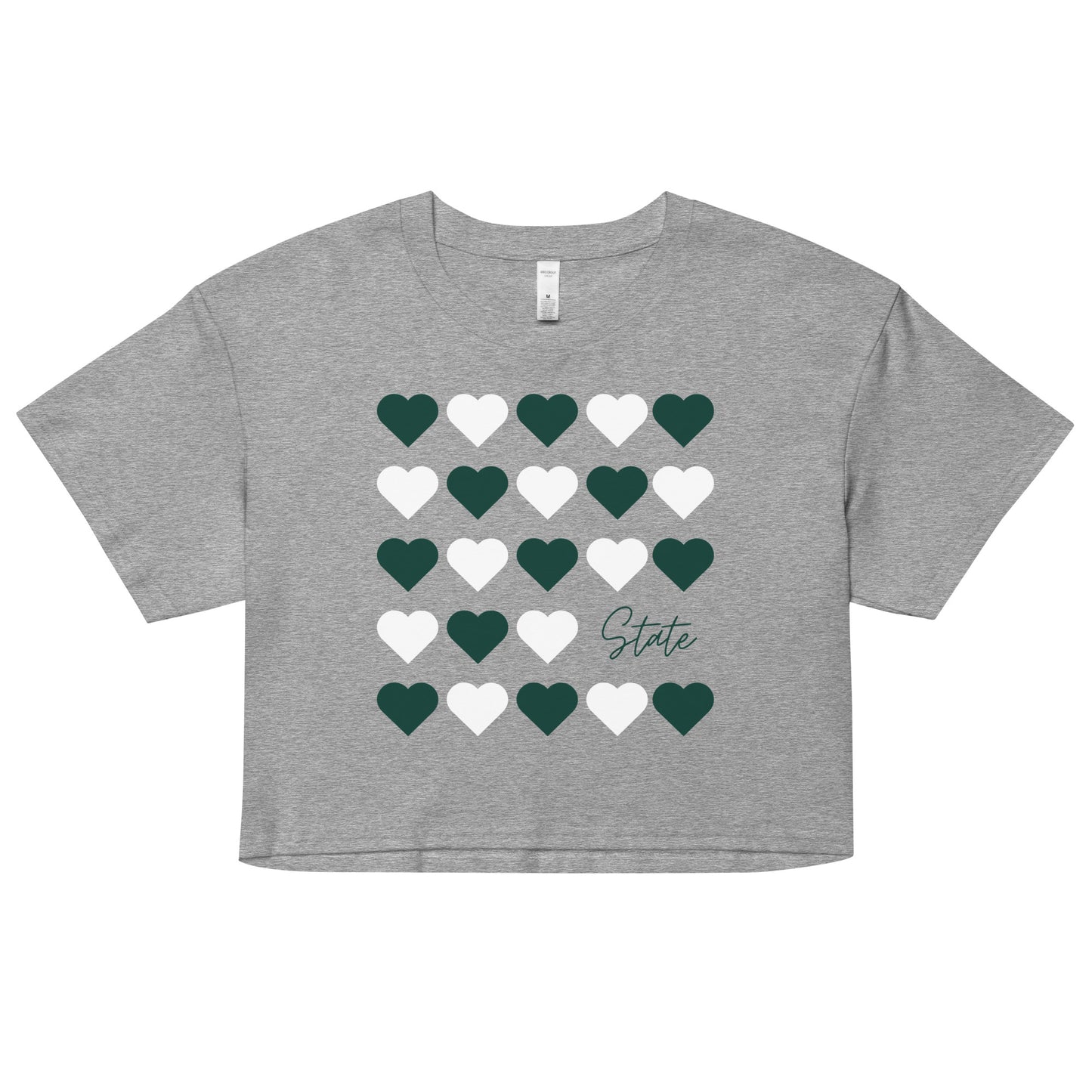 Michigan State University Hearts Women’s crop top