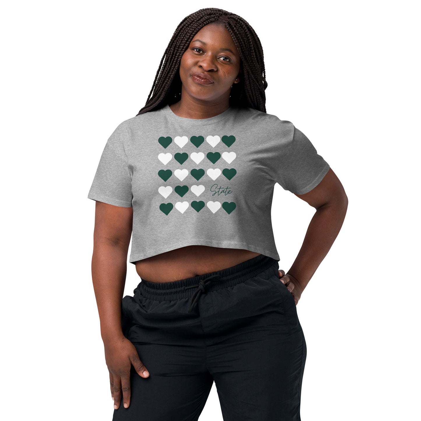 Michigan State University Hearts Women’s crop top