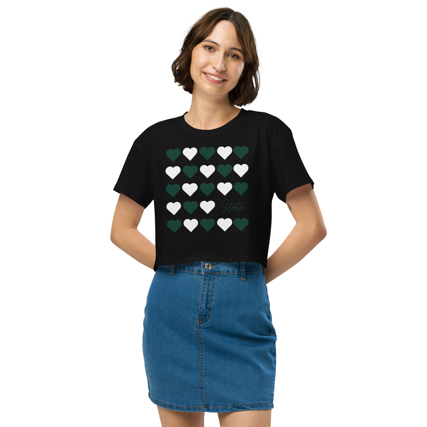 Michigan State University Hearts Women’s crop top