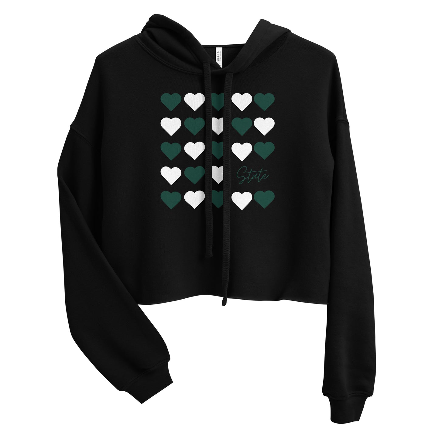 Michigan State University Hearts Crop Hoodie