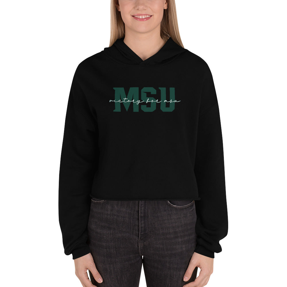 Michigan State "Go Green Go White" Crop Hoodie