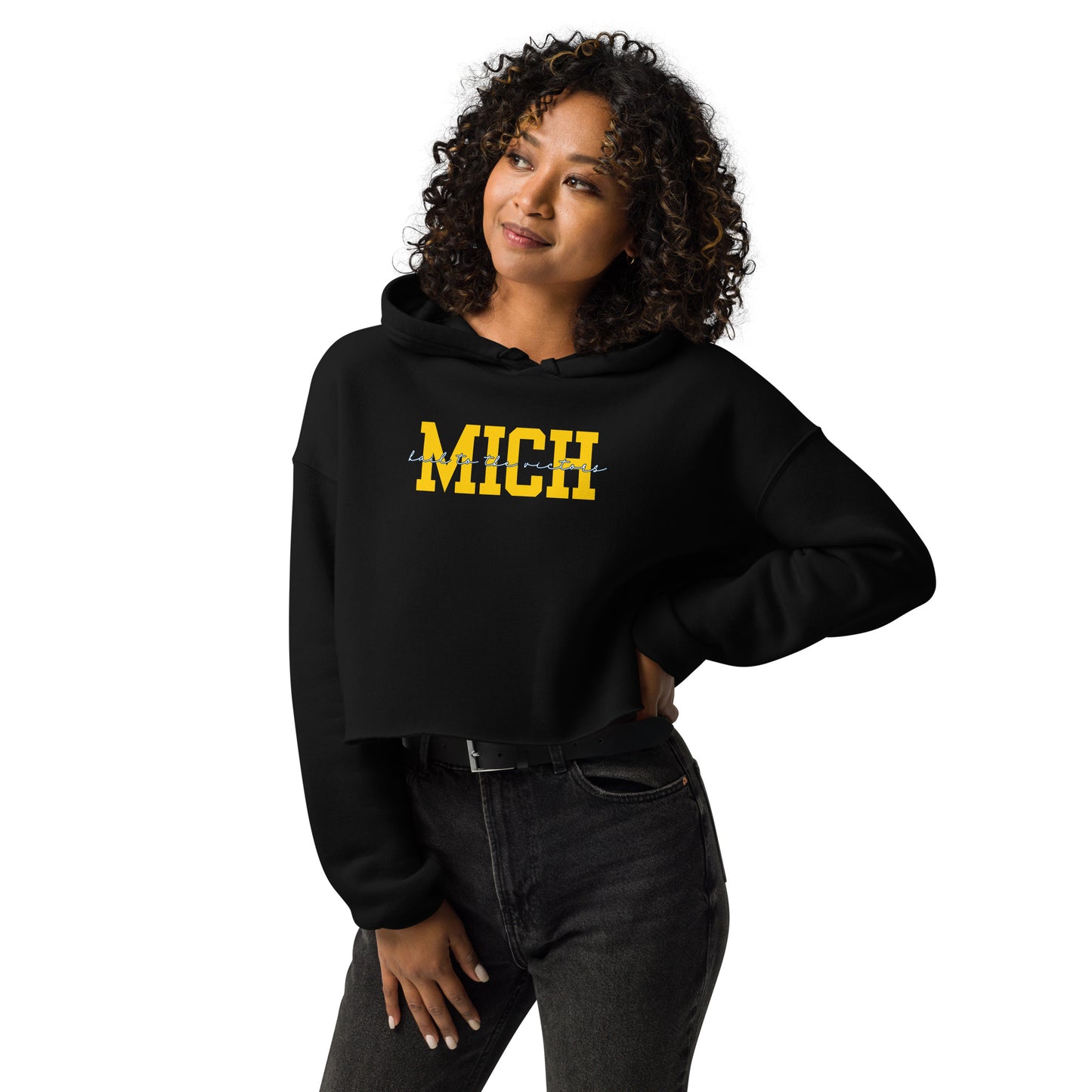 University of Michigan Yellow "Hail" Crop Hoodie