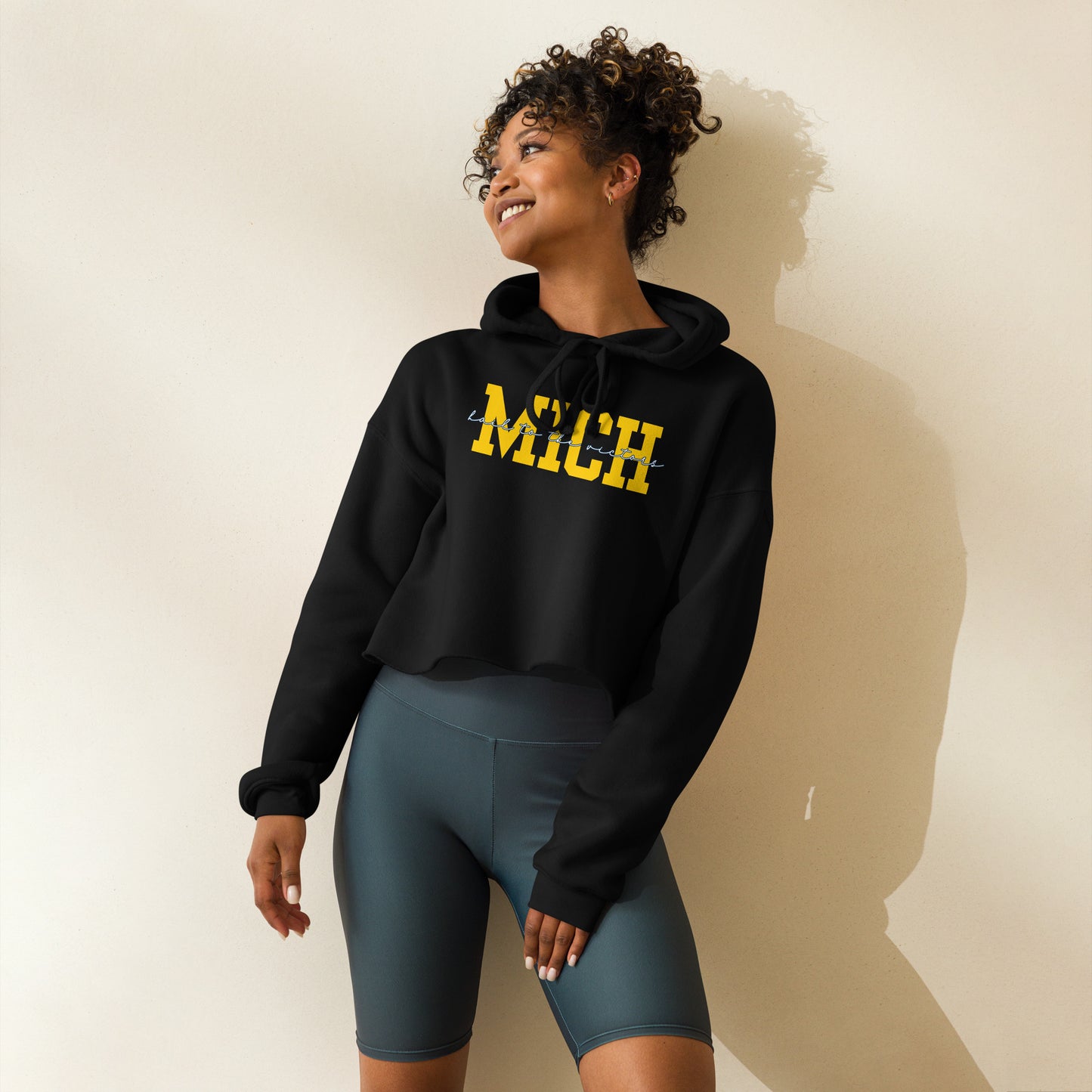 University of Michigan Yellow "Hail" Crop Hoodie