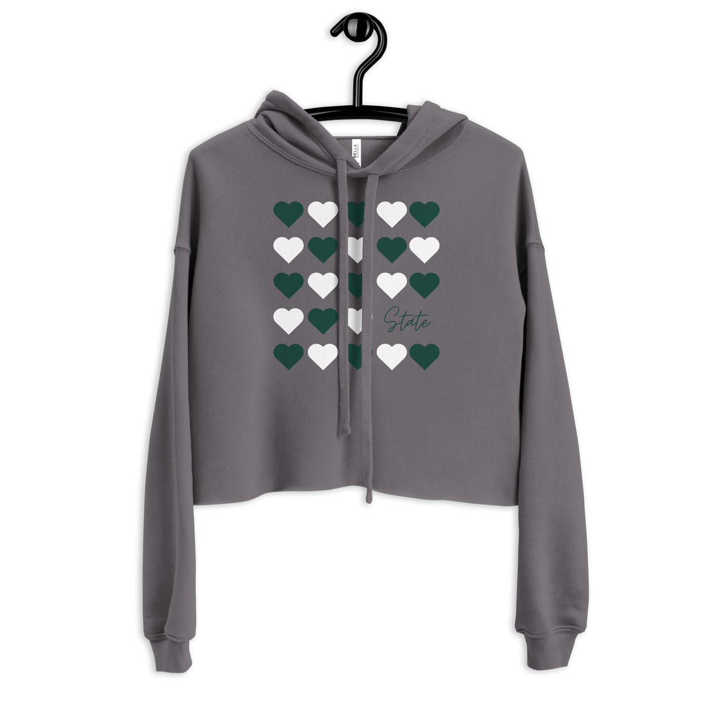 Michigan State University Hearts Crop Hoodie