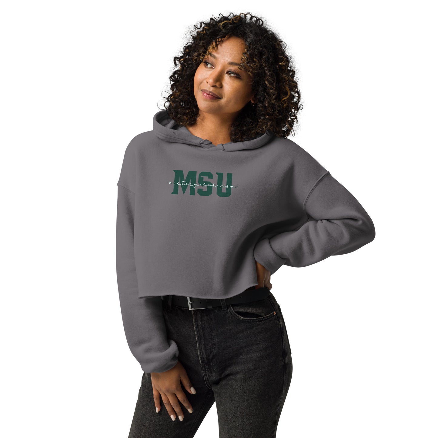 Michigan State "Go Green Go White" Crop Hoodie