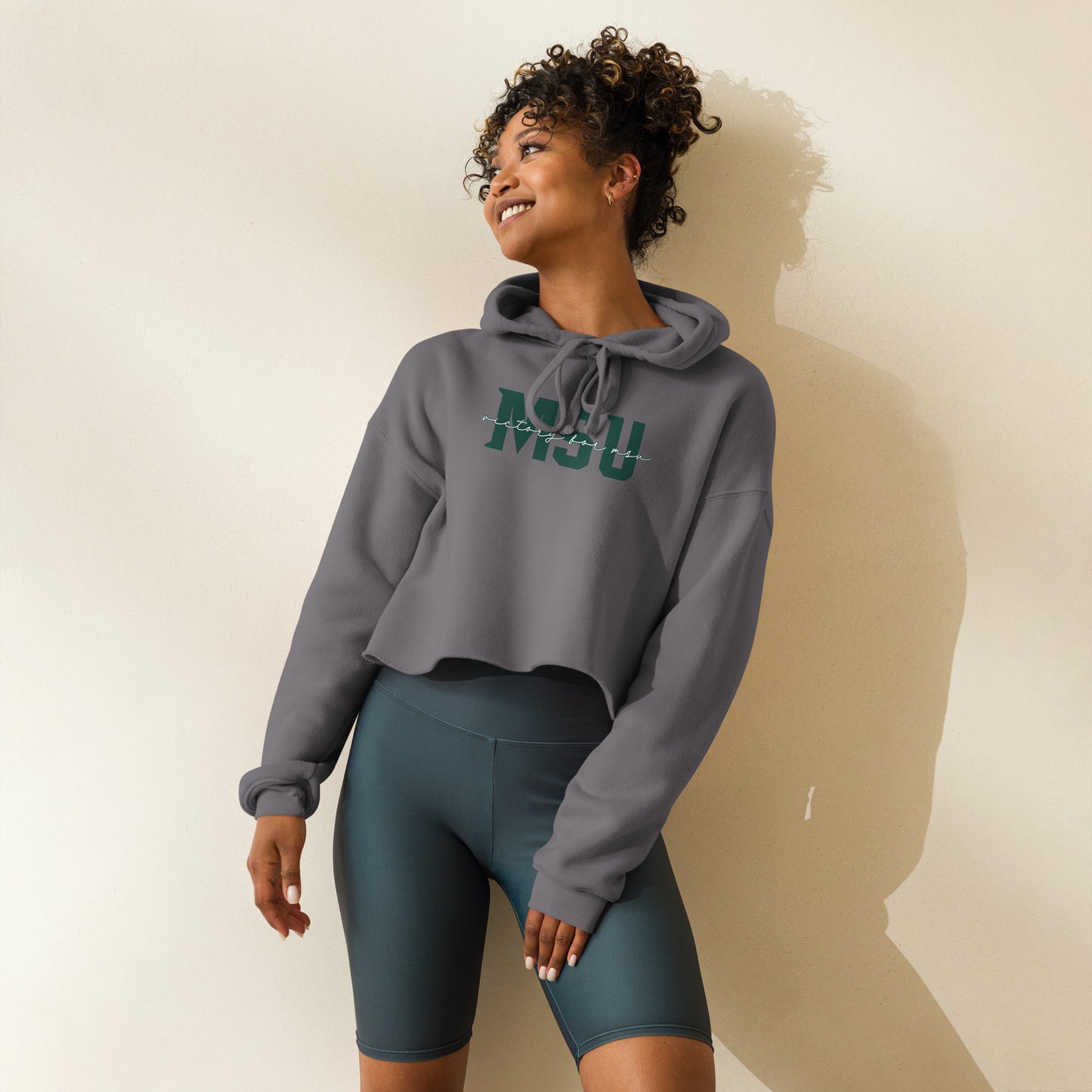 Michigan State "Go Green Go White" Crop Hoodie