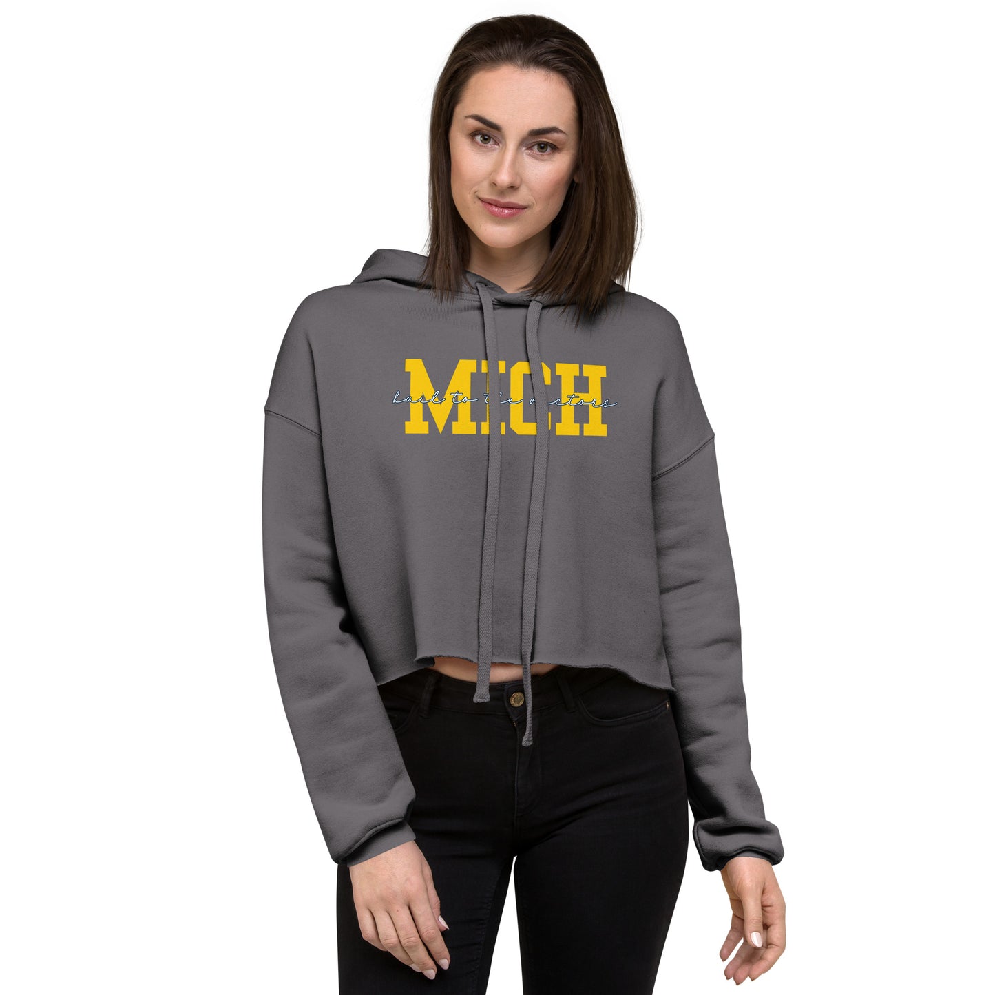 University of Michigan Yellow "Hail" Crop Hoodie