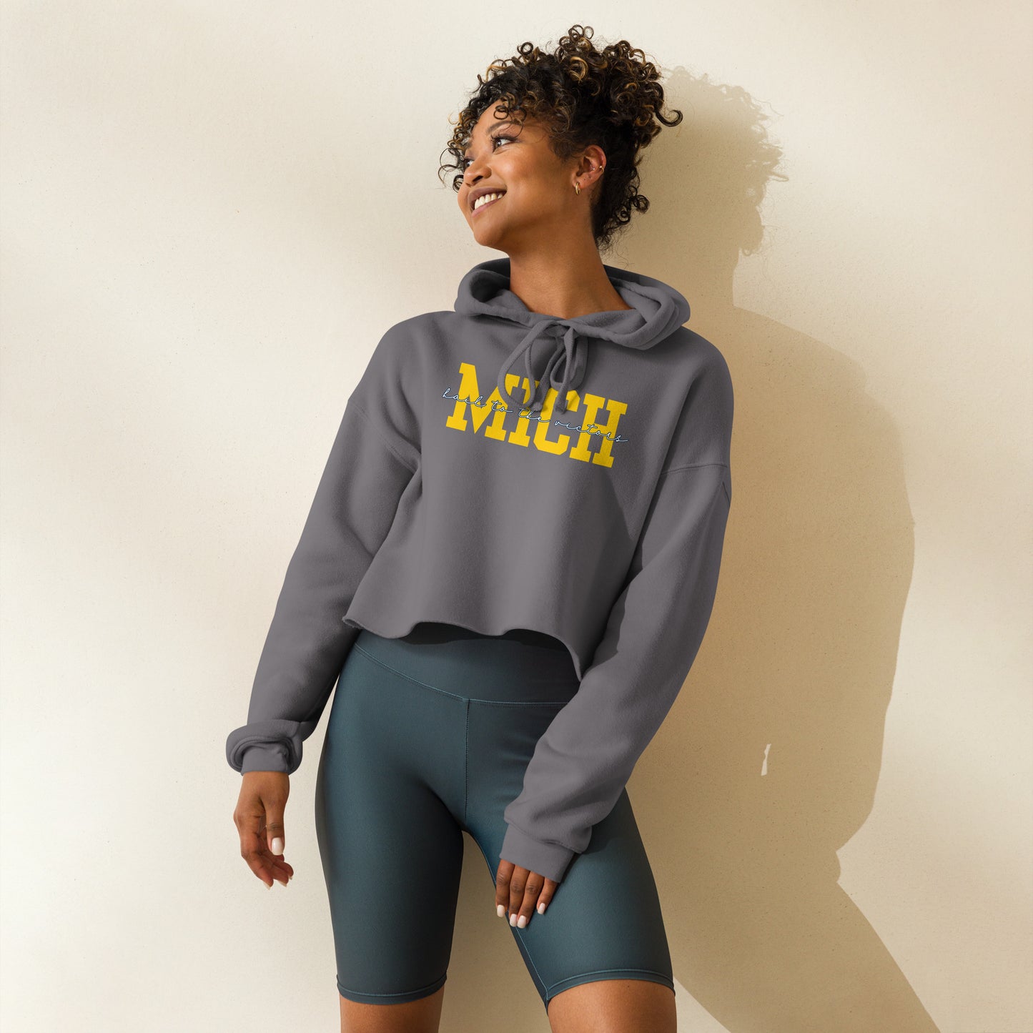 University of Michigan Yellow "Hail" Crop Hoodie