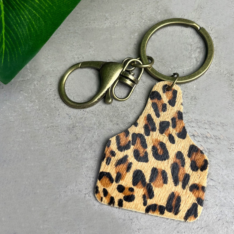 Cow Tag Key Chain