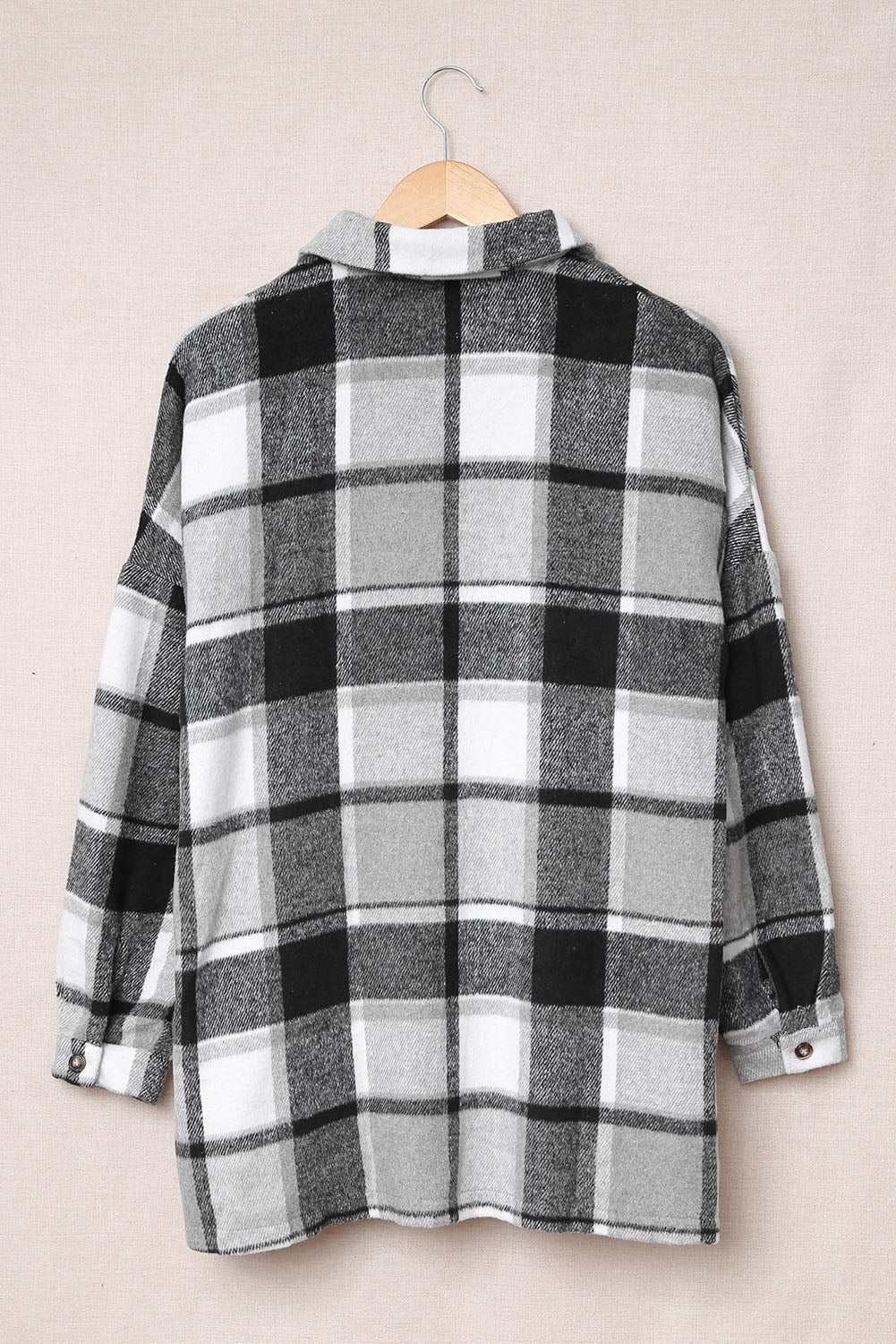 Plaid Dropped Shoulder Pocketed Shacket