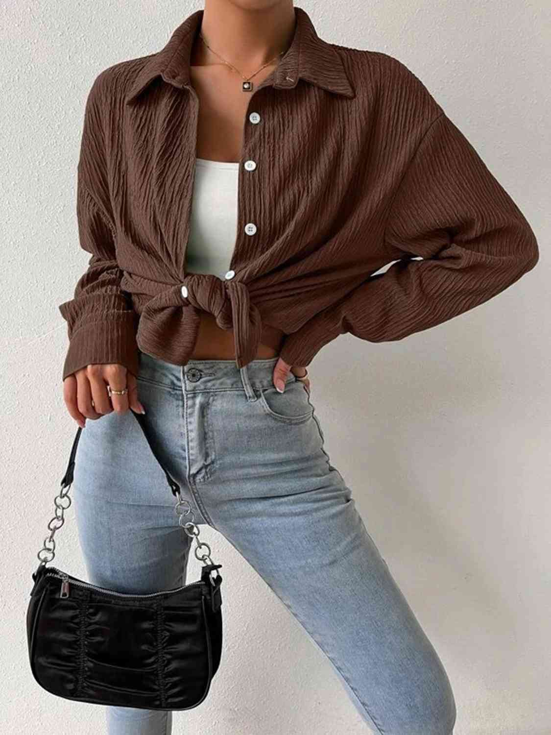 Textured Drop Shoulder Shirt