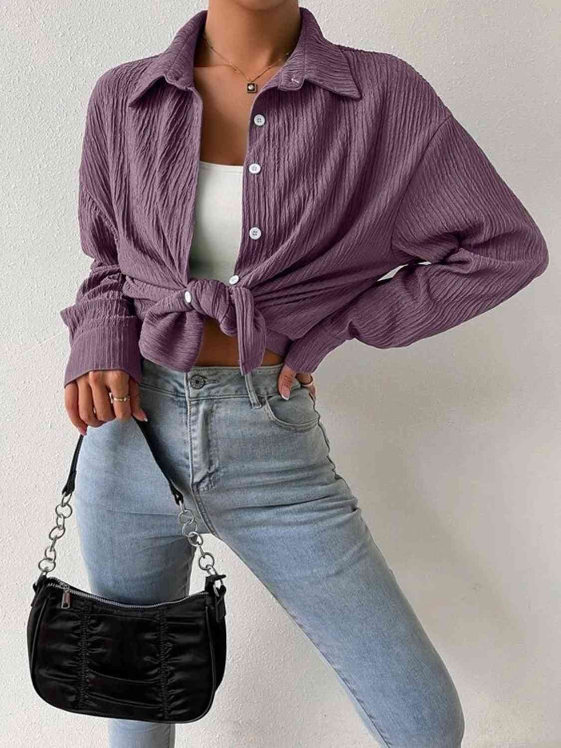 Textured Drop Shoulder Shirt